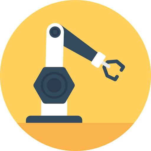 Industrial robot Flat Color Circular icon