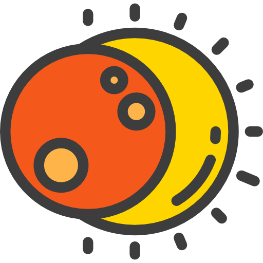 日食 Detailed Rounded Lineal color icon