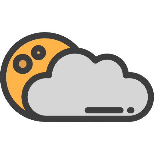 Cloudy night Detailed Rounded Lineal color icon