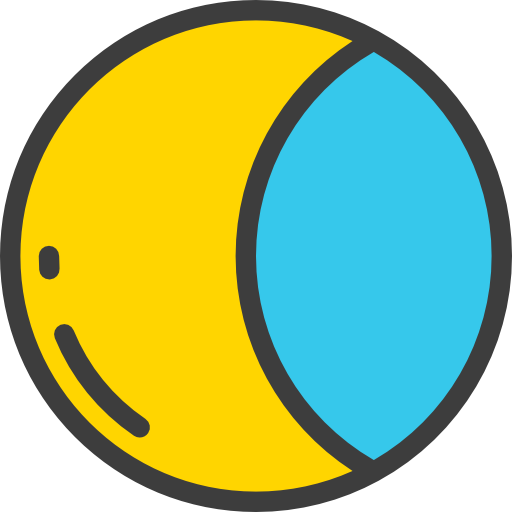 Moon phases Detailed Rounded Lineal color icon