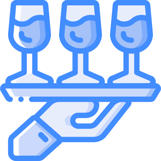 Waiter Basic Miscellany Blue icon