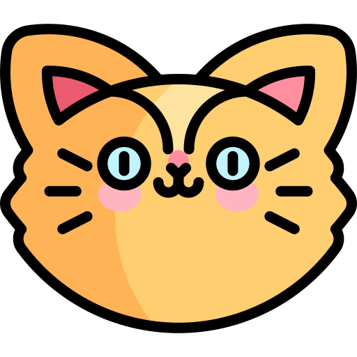 gatto Kawaii Lineal color icona