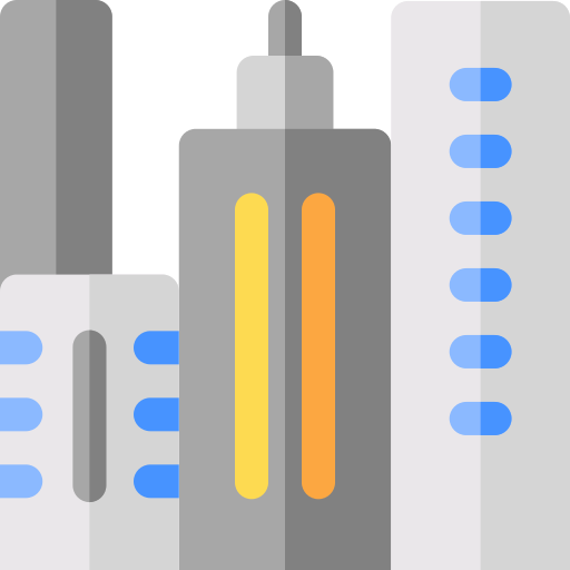 cidade Basic Rounded Flat Ícone