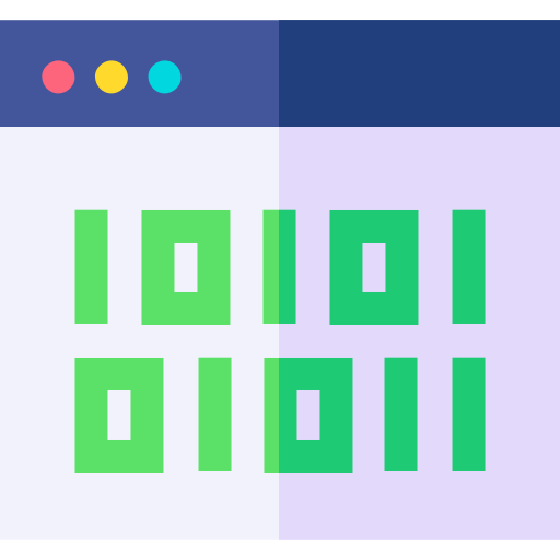 binaire code Basic Straight Flat icoon