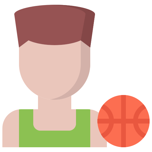 Basketball player Coloring Flat icon