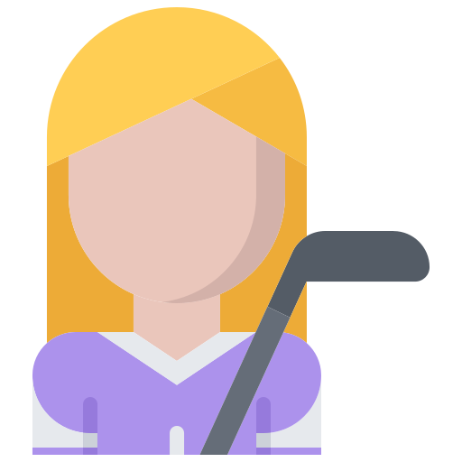 Hockey player Coloring Flat icon