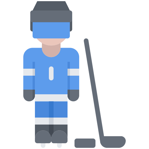 un joueur de hockey Coloring Flat Icône