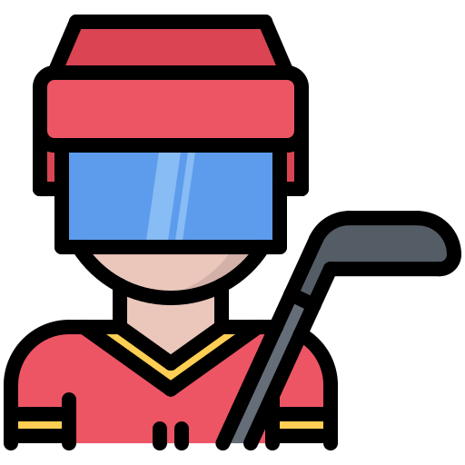 jogador de hockey Coloring Color Ícone