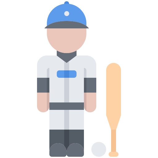 jugador de baseball Coloring Flat icono