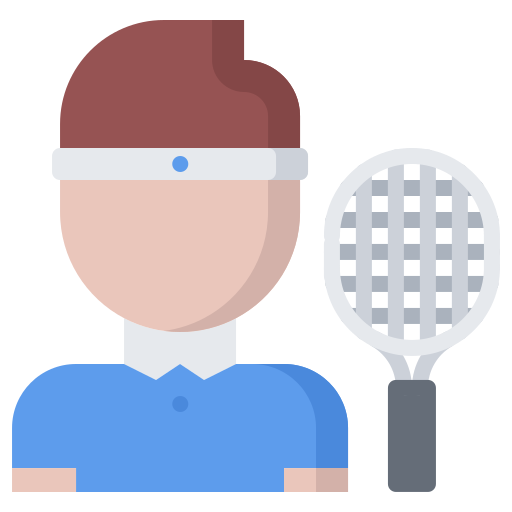 Теннисист Coloring Flat иконка
