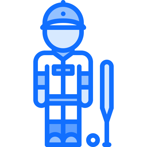 Baseball player Coloring Blue icon