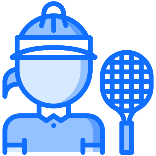 Tennis player Coloring Blue icon
