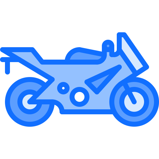 motocykl Coloring Blue ikona