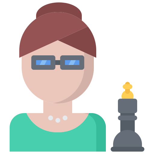 Chess player Coloring Flat icon