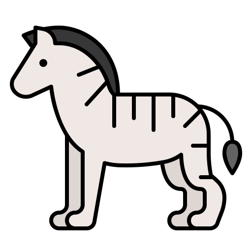 zebra Generic Outline Color Ícone