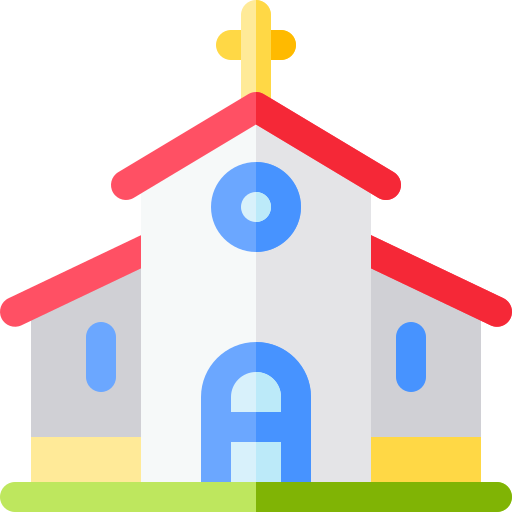 igreja Basic Rounded Flat Ícone