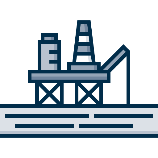 석유 플랫폼 Detailed Grey Lineal color icon