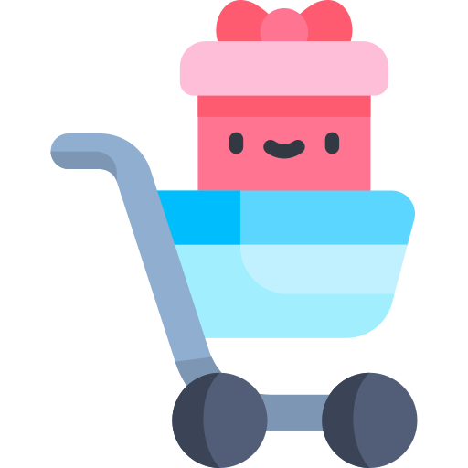 Shopping cart Kawaii Flat icon