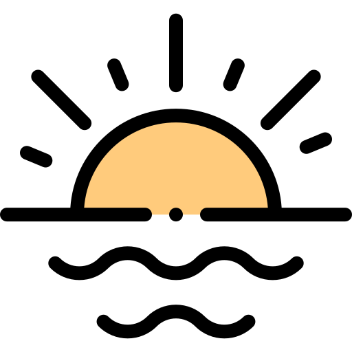 wschód słońca Detailed Rounded Lineal color ikona
