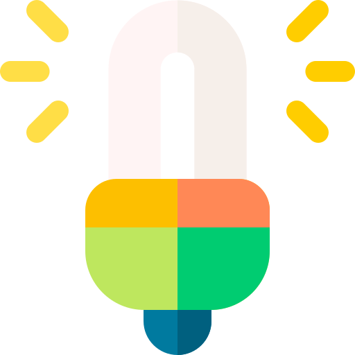 fluorescerend licht Basic Rounded Flat icoon