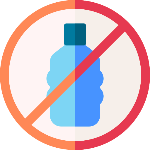 no botellas de plástico Basic Rounded Flat icono