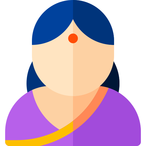 donna indiana Basic Rounded Flat icona