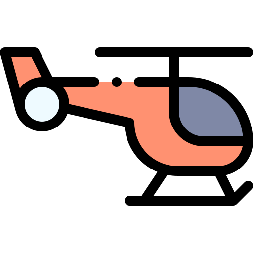 Helicopter Detailed Rounded Lineal color icon