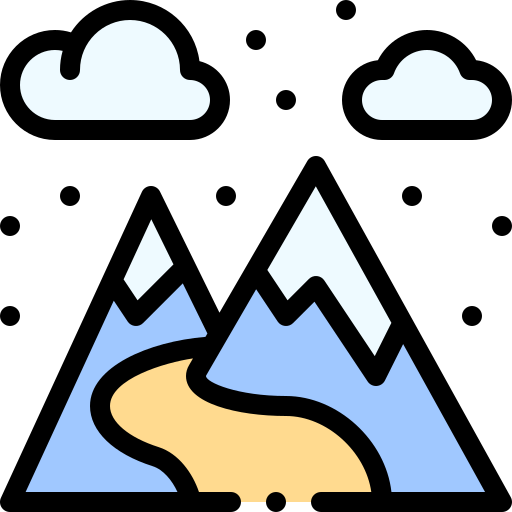 Mountain Detailed Rounded Lineal color icon