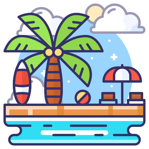 strand vakantie Generic Outline Color icoon