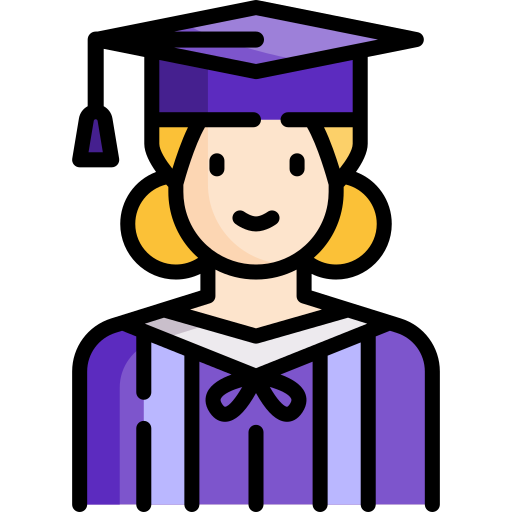 estudiante femenina Special Lineal color icono