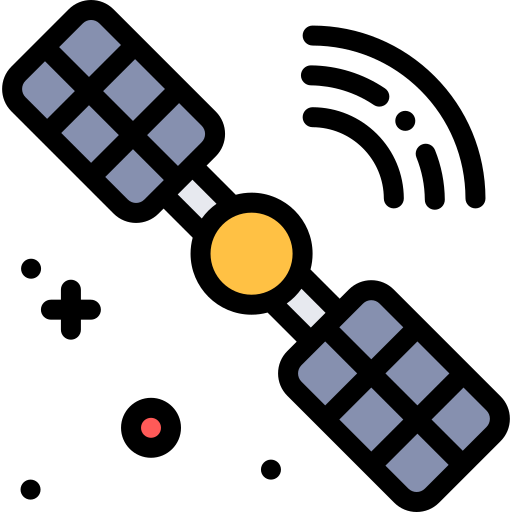 衛星 Detailed Rounded Lineal color icon