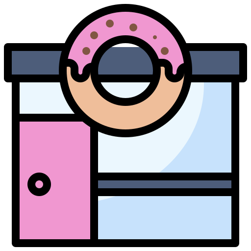 donut-shop Surang Lineal Color icon