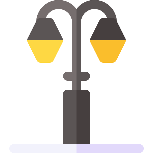 słup latarni ulicznej Basic Rounded Flat ikona