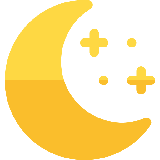 noche Basic Rounded Flat icono