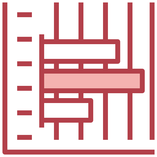 Bar graph Surang Red icon
