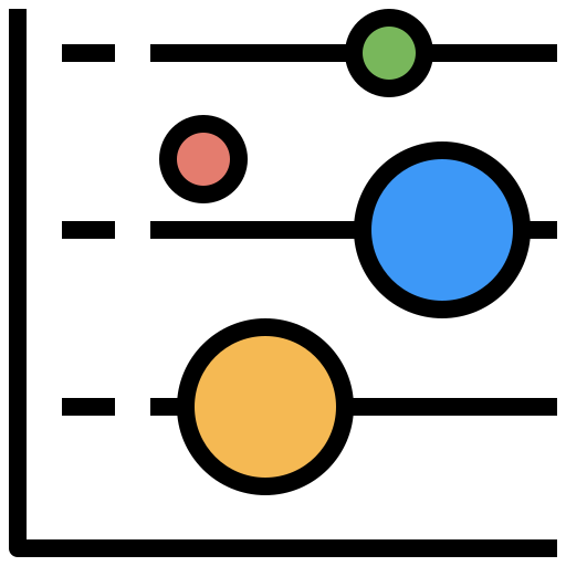 grafico a bolle Surang Lineal Color icona