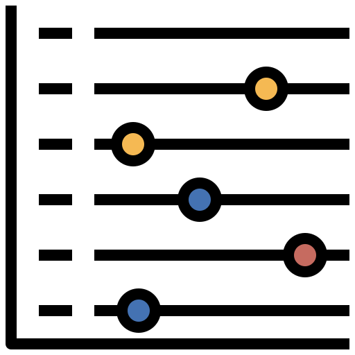 Scatter graph Surang Lineal Color icon