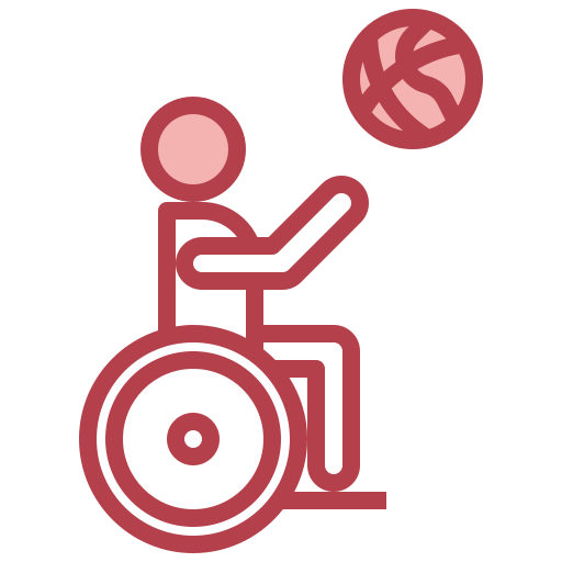 basquete em cadeira de rodas Surang Red Ícone