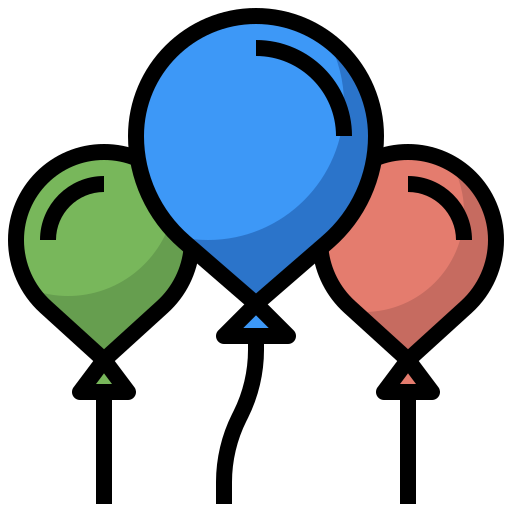 globos Surang Lineal Color icono
