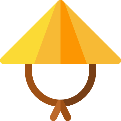 sombrero de bambú Basic Rounded Flat icono