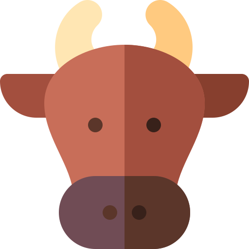 vaca Basic Rounded Flat icono