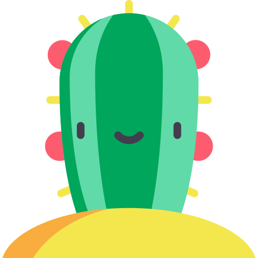kaktus Kawaii Flat ikona