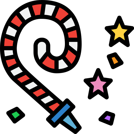 soplador de fiesta Generic Outline Color icono