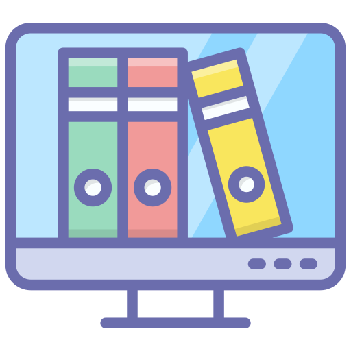 biblioteca en línea Generic Outline Color icono