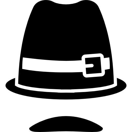 Buckled hat and mustache  icon