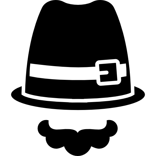 kapelusz i wąsy  ikona