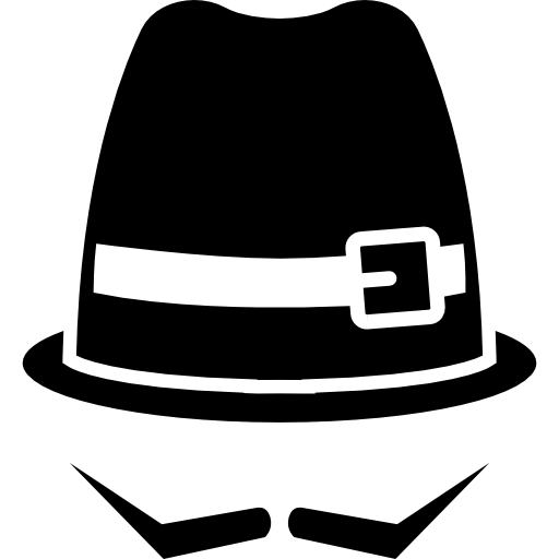 kapelusz i wąsy  ikona