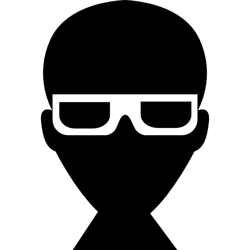 testa maschile con occhiali  icona