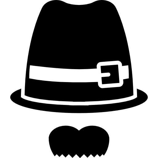 chapéu com bigode  Ícone
