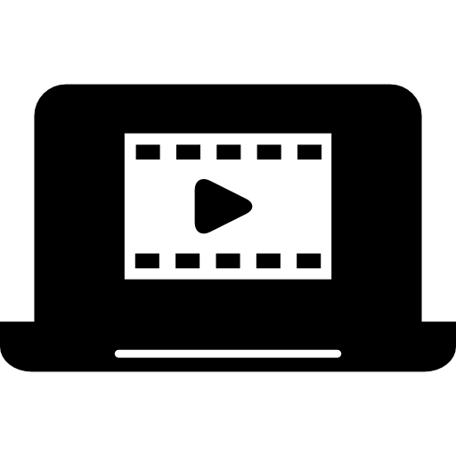 video en una computadora portátil  icono